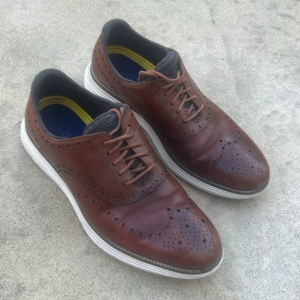 Cole Haan Original Grand Ultra Wingtip Oxford Tan Leather Men's Shoe Size 11.5